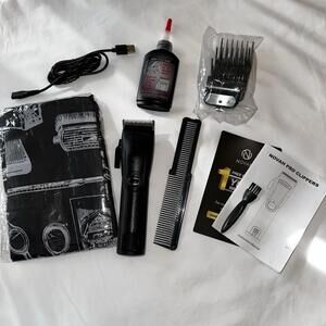 NOVAH Professional Rechargeable Wireless Hair Clippers Kit w/ Accessories EUC
